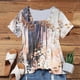 thumbnail image 4 of Fiudx Ofertas Flash Del Día Solo En Línea Blusa de Manga Corta a La Moda para Mujer, Camiseta Estampada, Top Informal, 4 of 6