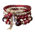 thumbnail image 4 of yuksok Boho Style Multilayer Bead Bracelet Stretch Bangle Unique Charm Beaded Bracelets Red, 4 of 9