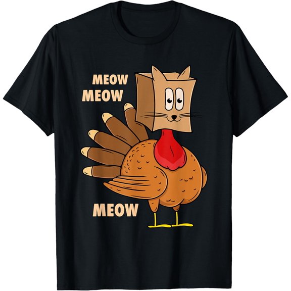 Thanksgiving Turkey Cat Funny Thanksgiving T-Shirt