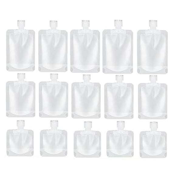 Unbranded 15 pack Travel Pouches for Toiletries, Portable Containers,Stand Up Pouch, Refillable for Shampoo Conditioner Lotion Soap Liquids