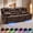 Brown, variant on 4-Seater Power Recliner Sofa with Dual Consoles, Massage & Heat, LED Theater Seating with Bluetooth Speaker, USB Charging, Cup Holders, 360°Tray Table ＆ Phone Holder, Faux Leather
