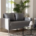 thumbnail image 2 of Baxton Studio Clara Velvet Fabric Upholstered Loveseat in Grey, 2 of 8