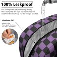 thumbnail image 5 of Purple and Black Checkered Pattern Insulated Leakproof Lunch Box for Work, Lunch Bag for Women Men, Loncheras Para Mujer for Beach Travel Picnic Camping, 5 of 6