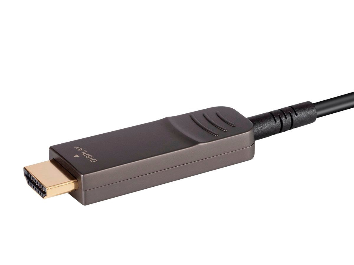 Monoprice USB 3.1 Type-C to HDMI Video Cable - 50 Feet - Black | 4K@60Hz, Fiber Optic, AOC, Transmits Up To 100 Feet, Gold Plated Connectors - SlimRun AV Series