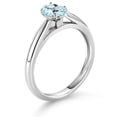 thumbnail image 3 of Gem Stone King 0.50 Ct Oval Sky Blue Topaz 10K White Gold Solitaire Engagement Ring, 3 of 4