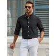 thumbnail image 2 of sogami Men's Casual Oxford Long Sleeve Shirt Button Down Collar Cotton Shirt, 2 of 7