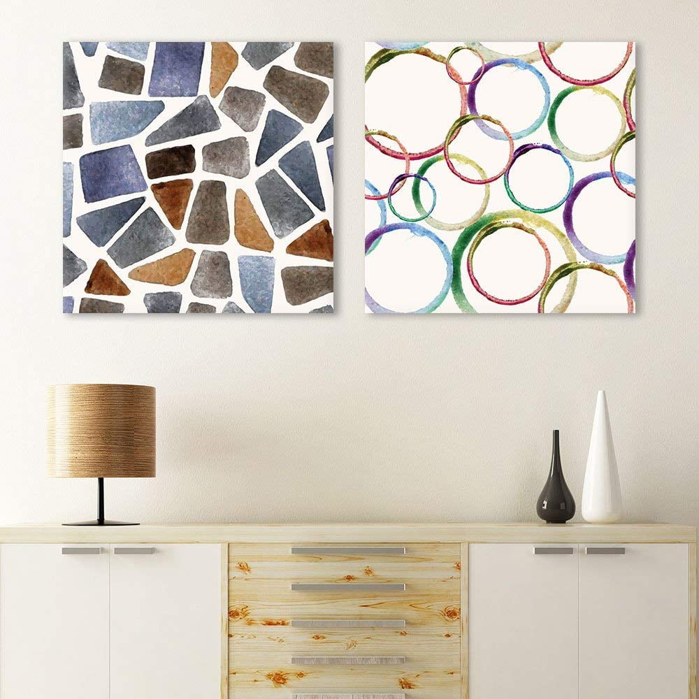 wall26 2 Panel Square Canvas Wall Art Abstract Patterns Patterns