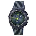 thumbnail image 2 of Swatch SUIN401 Men's Fast Run Blue Dial Green Accent Blue Silicon Rubber Strap Chronograph Watch, 2 of 5
