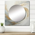 thumbnail image 1 of Designart "Vortex of Gold and White Soft Waves IV" abstract spirals Square Mirror For Wall Decor - Large Beige Square Printed Wall Mirror Art - Square Modern Mirror - Wall Mounted Square Mirror, 1 of 5