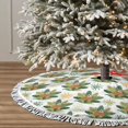 thumbnail image 3 of Christmas Tree Skirt, Sloth Sitting Tropical Leaves Christmas Tree Decorations Indoor, Tree Skirts Mat With Tassel Trim for Halloween New Year Holiday Christmas Party Decor 30 Inches, 3 of 7