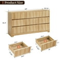 thumbnail image 6 of LEFHDA 63" Large 9 Drawer Wood Dressers, Fluted Wide Chest of Drawers, Mid Century Modern Wood Dresser for Living Room, Bedroom, Oak, 6 of 11