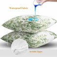 thumbnail image 4 of Green Eucalyptus Throw Pillow Covers 18x18 Inch Set of 2, Farmhouse Botanical Leaves Waterproof Outdoor Pillow Covers, Decorative Cushion Pillowcases for Couch, Sofa, Bed, Garden, Patio, 4 of 9