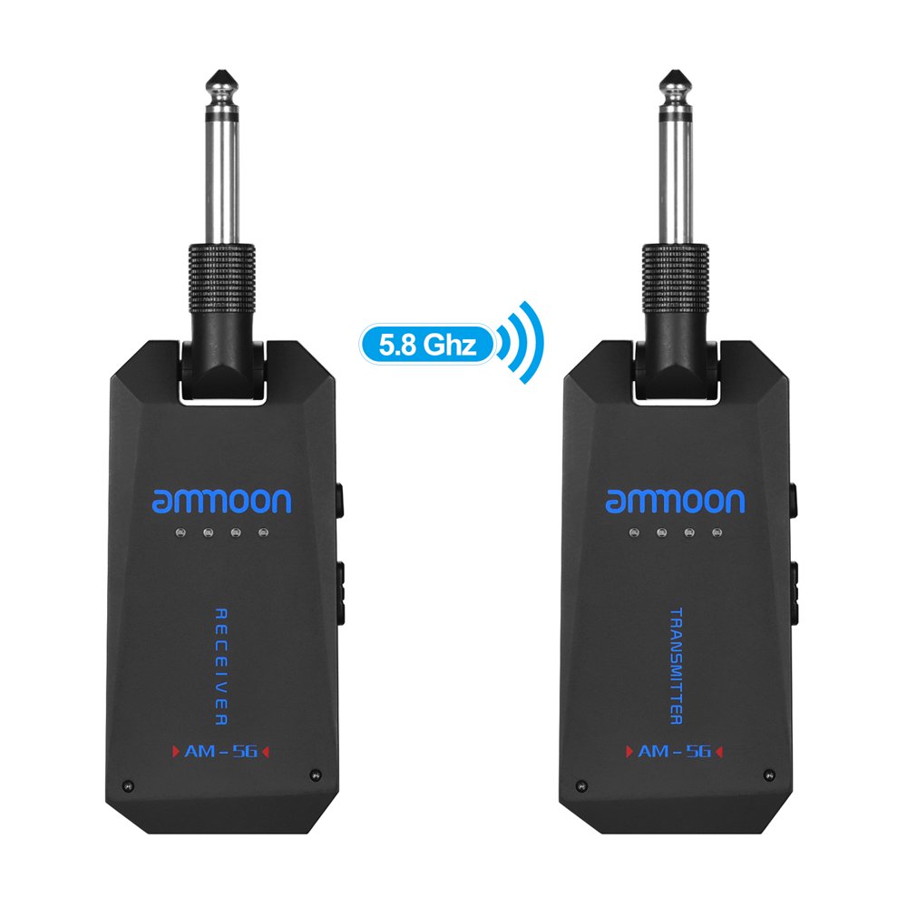 ammoon AM5G Wireless Guitar System Rechargeable Audio Transmitter and