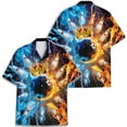 thumbnail image 6 of Magic Flame Bowling Hawaiian Shirts For Men Planet Fire Shirt Mens Hawaiian Shirts Short Sleeve Button Down Shirt Men, 6 of 7