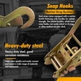 thumbnail image 2 of Heavy Duty Car Tie Down Kit - ;x; with lb Working Load - Adjustable Straps with Snap Hooks (Yellow), 2 of 6