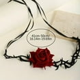 thumbnail image 4 of GKNET Gothic Thorny Red Rose Black Choker Necklace Retro Flower Halloween Choker WY4-Black-, 4 of 9