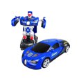 thumbnail image 1 of Coche transformador, coches RC, juguetes transformables, coche de juguete con música y luz para niños - coche deportivo azul, 1 of 2