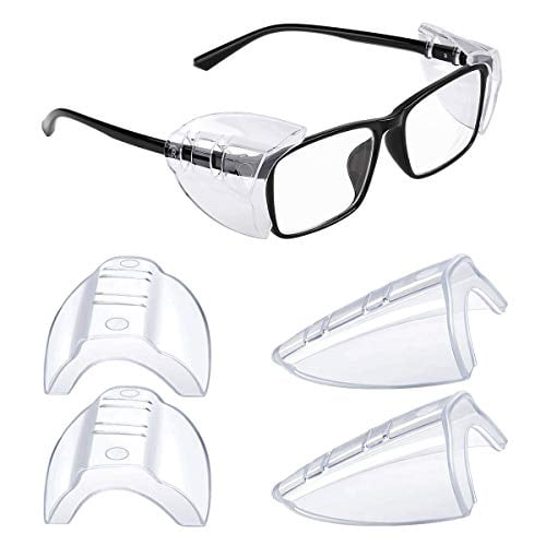 Fits Small To Medium Eyeglasses Wommty 2 Pair Safety Classes Flexible Clear Side Shields L