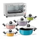 thumbnail image 1 of Combo de Batería de Cocina Antiadherente Negra 10 Piezas con Tapas + Horno Eléctrico Tostador 11L multicolor, 1 of 7
