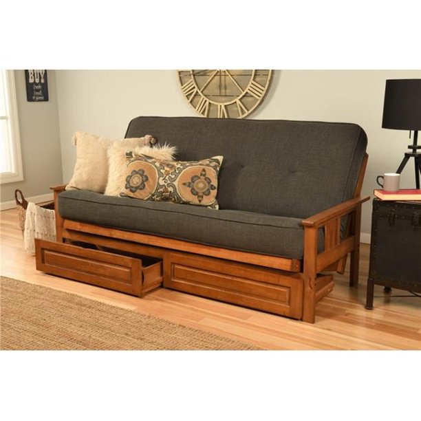 Kodiak KFMODBBLCHALF5MD4 Monterey Barbados Futon Frame with Linen