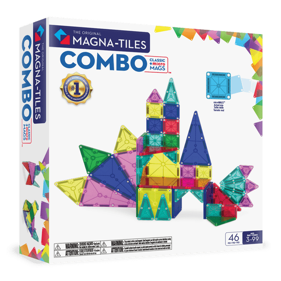 MAGNA-TILES® Combo 46-Piece Magnetic Construction Set, The ORIGINAL Magnetic Building Brand