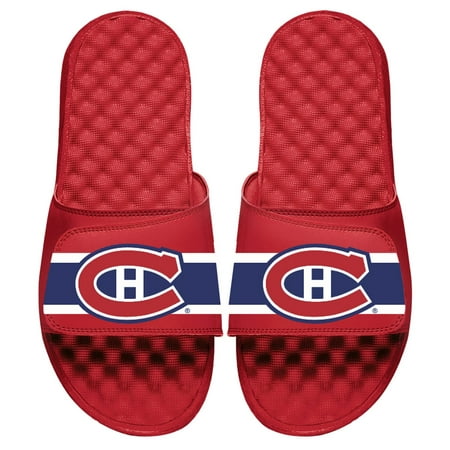 

Men s ISlide Red Montreal Canadiens Stripe Logo Slide Sandals