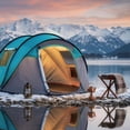 thumbnail image 6 of 4 Person Pop Up Tent for Camping, Waterproof Instant Family Tent with Front Awning, Automatic Tent Throw Pop Up Instant Flip Pop Tent for Camping, Blue, 6 of 12