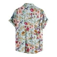 thumbnail image 2 of Leutsin Men Short-Sleeved Printed Color Buttons Cardigan Casual Shirt Tops, 2 of 3