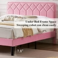 thumbnail image 6 of VECELO Queen Size Bed Frame with Adjustable Headboard, Upholstered Platform Bed Frame with Wooden Slats Support, No Box Spring Needed, Pink, 6 of 12