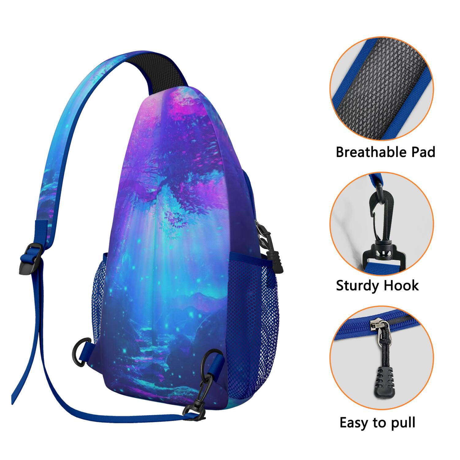 Star Themed Crossbody Bag - Lightweight Chest Backpack for Men & Women - Spacious & Organized for Travel