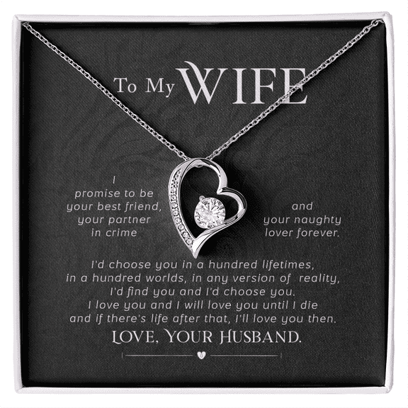 To My Wife I Promise Forever Necklace w Message Card
