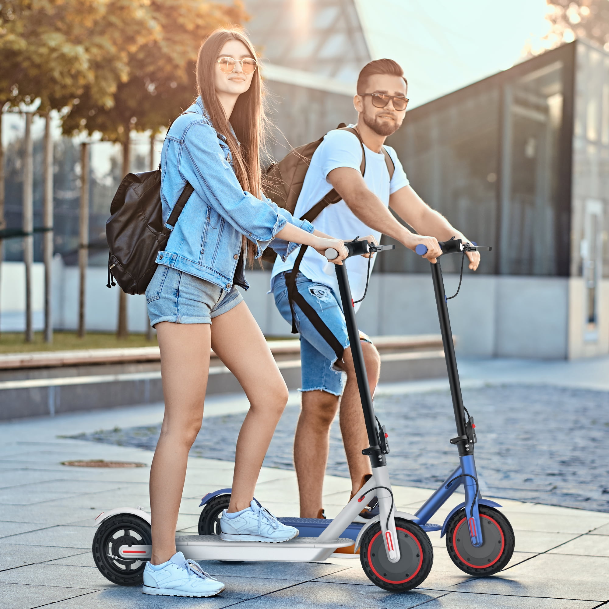 AOVOPRO WHITE ES80 350W 8.5' Foldable Electric Scooter for Adults and Child, 21 Miles Range UL2272