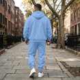 thumbnail image 5 of Men's Tracksuit 2 Piece Casual Long Sleeve Full-Zip Fleece Hoodie Sweatshirt pocket and pants Sweatsuits Fall Winter Fashion Lightweight Jogging Outfitsfor Sky Blue S, 5 of 8