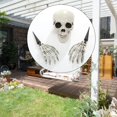 thumbnail image 2 of Halloween Skeleton Head Lifelike Human Head Model Party Prop with Skeleton Hands, 2 of 8
