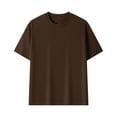 thumbnail image 3 of Coorders George Men's Cotton Oversized T-Shirt with Short Sleeve, Classic Fashion Tshirts Casual Soft Premium Cotton Basic Tee , Brown, Size XXXXL, 3 of 3