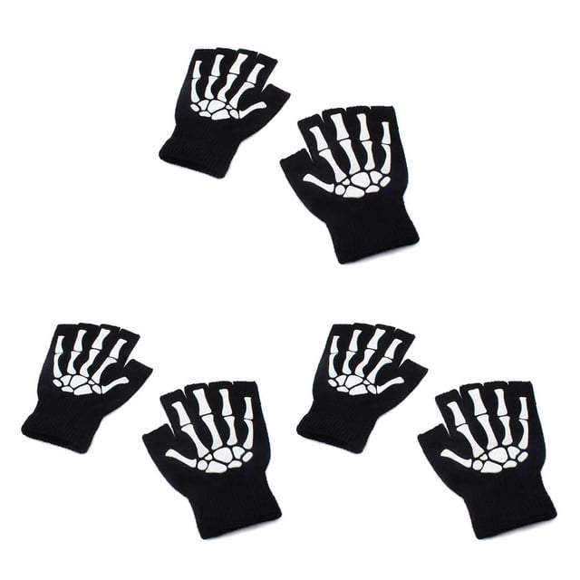 Eigraketly Mitones de Halloween Unisex guantes sin dedos protectores mujeres luminosas fiesta de terror portátil niñas bicicleta ciclismo tipo 1 Type1 NO1