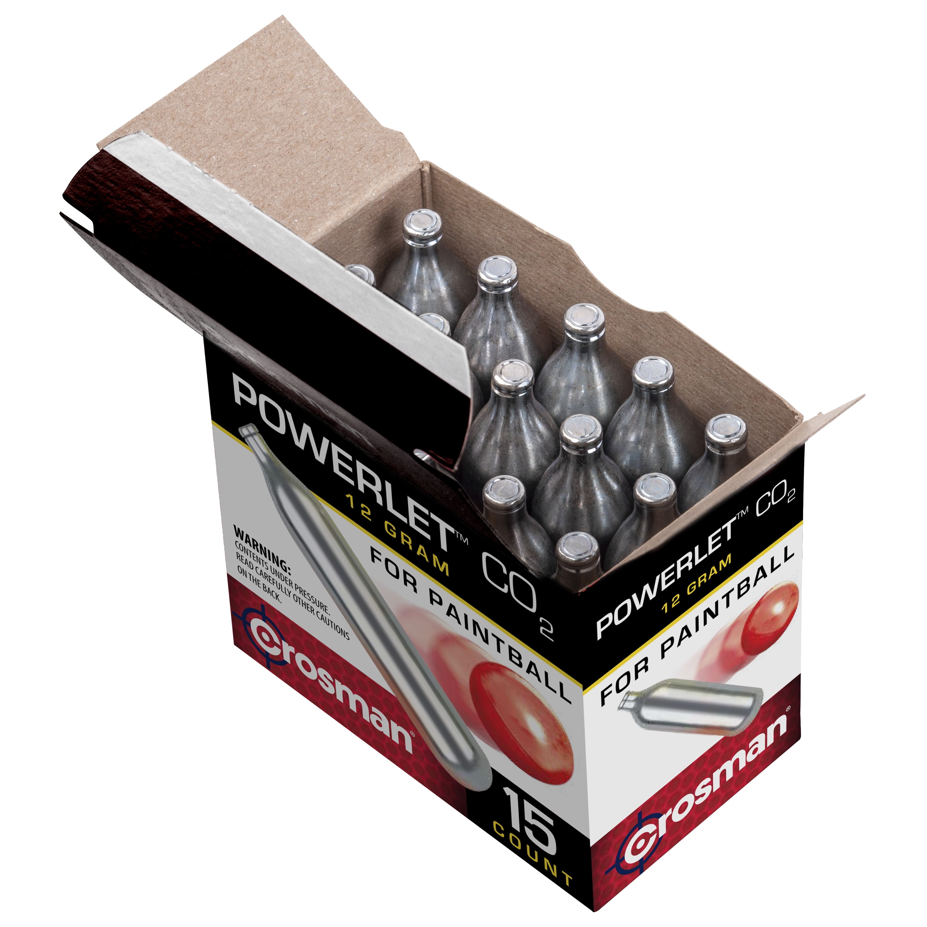 (2 pack) Crosman 12 Gr Powerlet CC15PB 15 Count CO2, for Airguns Sports and & Outdoor Fun