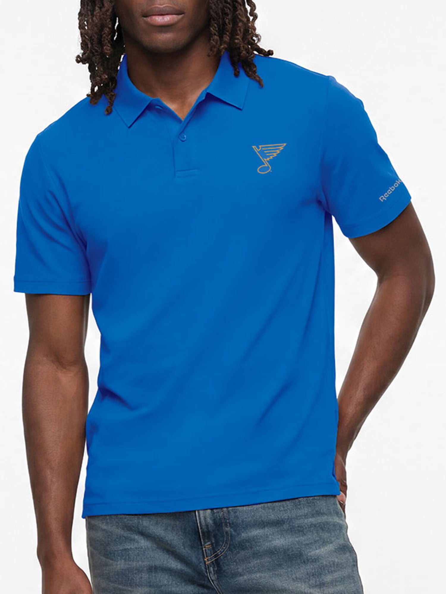 St. Louis Blues Reebok Mens Short Sleeve Polo Shirt