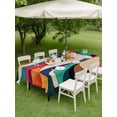 thumbnail image 5 of 52x70 Inch Outdoor Tablecloth with Umbrella Hole Zipper Rectangle Colorful Geometric Rectangular Tablecloths Outside Waterproof Contemporary Minimalist Abstract Patio Table Cover for Picnic Party, 5 of 8