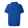 thumbnail image 3 of larppty Womens Polo Shirts Business Casual Work Tops Short Sleeve Button Down Collared V Neck Golf Blouse T-Shirt (Blue, M), 3 of 4