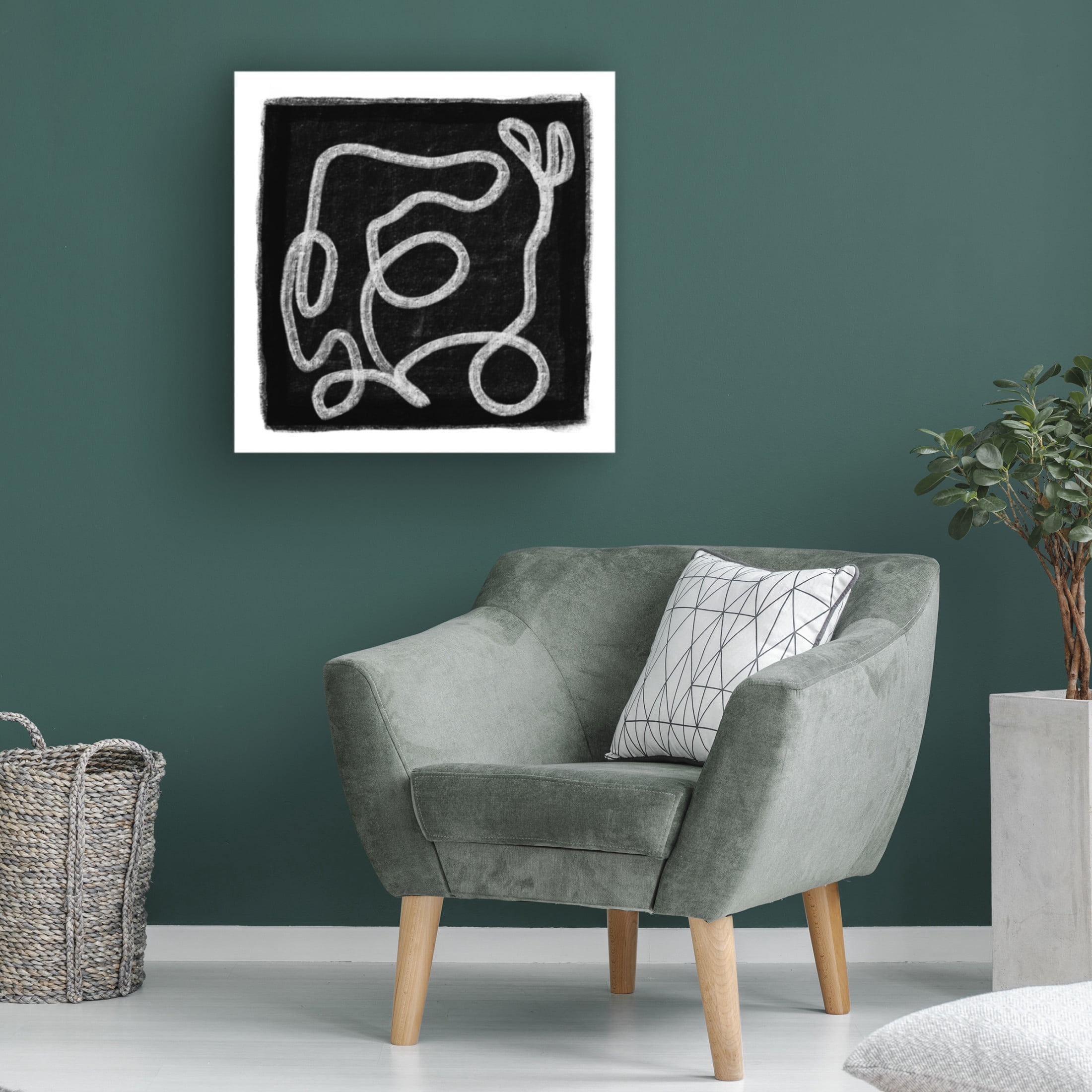 Trademark Fine Art Sharyn Bursic Black Scribble Lines 1 Canvas Wall Art