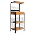 thumbnail image 2 of Pemberly Row Modern Metal Frame Microwave Stand with Storage in Black, 2 of 7