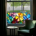 thumbnail image 4 of Stained Glass Window Film, Flower Static Cling Window Privacy Film Decorative UV Sun Blocking Non-Adhesive Glass Window Covering for Home Bathroom, 4 of 9