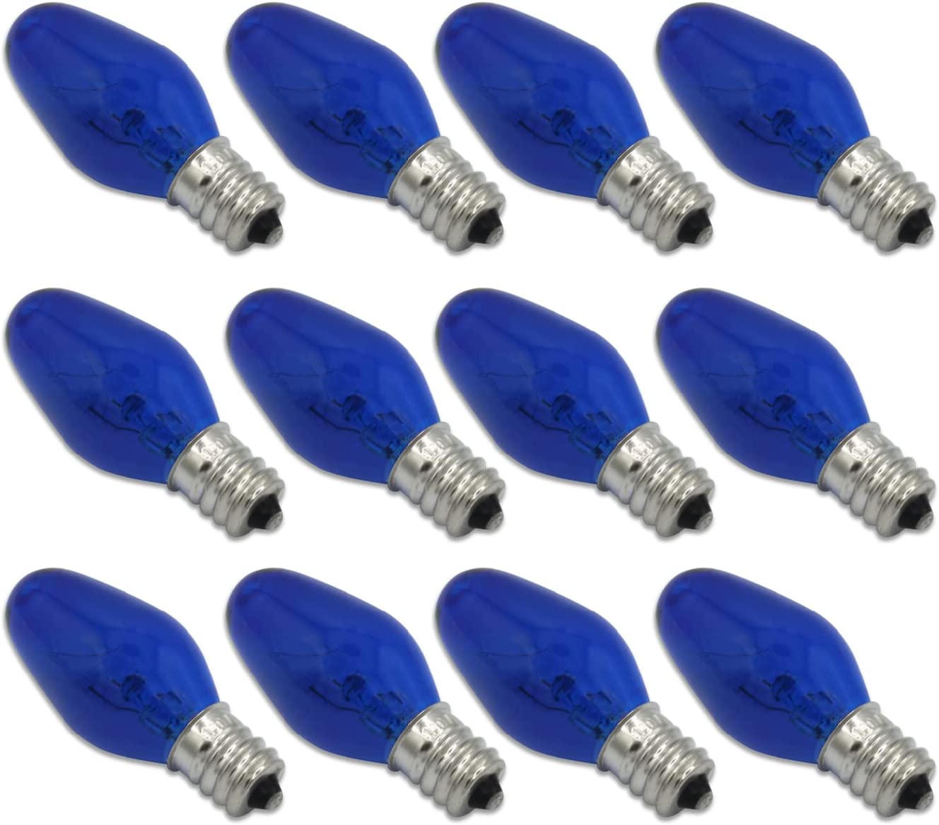 7 Watt Blue Incandescent C7 Colored Night Light Bulbs by 7W C7 Blue