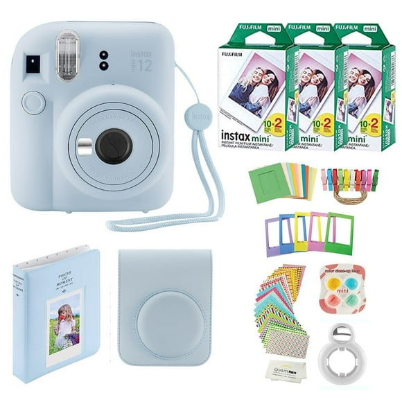 Cámara instantánea Fujifilm Instax Mini 12 con 60 películas y funda