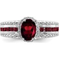 thumbnail image 5 of Sterling Silver Rhodium-Plated Garnet And White Topaz Ring (Size 6) Made In India qr6385ga-6, 5 of 5