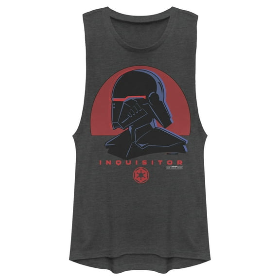 Junior's Star Wars Jedi: Fallen Order Inquisitor Profile Festival Muscle Graphic Tee Charcoal Small