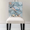thumbnail image 3 of Sea Turtle Chair Covers Set of 6 Coral Starfish Chair Back Covers Stretch Removable Washable Chairs Slipcovers Chair Protector for Dining Room Kitchen Party Decor, 3 of 5