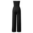 thumbnail image 5 of Women's Elegant Ruffle Lace Sleeveless Jumpsuit with Front Tie Detail and Medium Straight Leg Trousers, 5 of 5