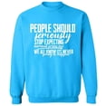 thumbnail image 2 of OXI Crewneck Sweatshirt - People Should Seriously Expecting, Basic Casual Sweatshirts for Men's and Women Fleece Sweatshirt Long Sleeve - Sapphire 3X-Large, 2 of 2